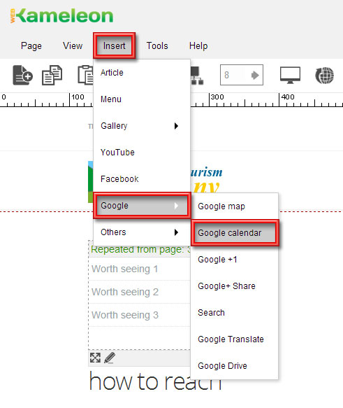 Inserting: Google Calendar