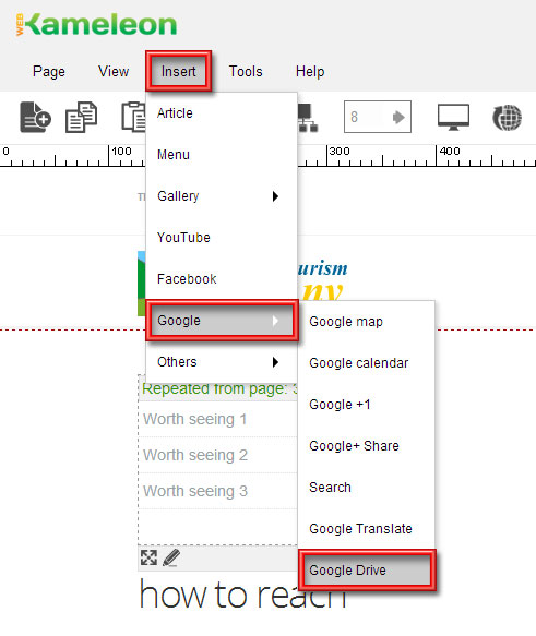 Inserting: Google Drive