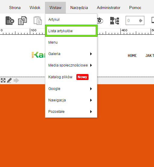 Lista artykułów